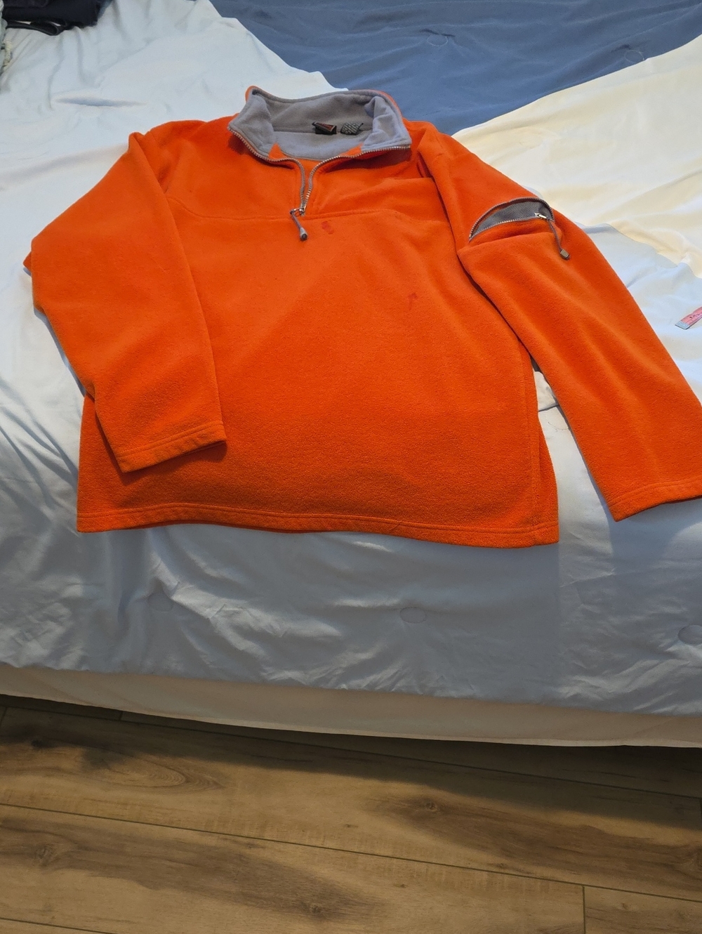 Men's Orange Quarter-Zip Fleece Pullover